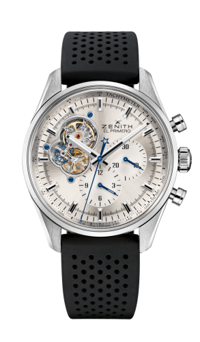 replica Zenith - 03.2040.4061/01.R576 El Primero Chronomaster Open Stainless Steel / Silver/ Rubber