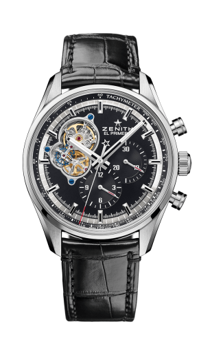 replica Zenith - 03.2040.4061/21.C496 El Primero Chronomaster Open Stainless Steel / Black / Alligator