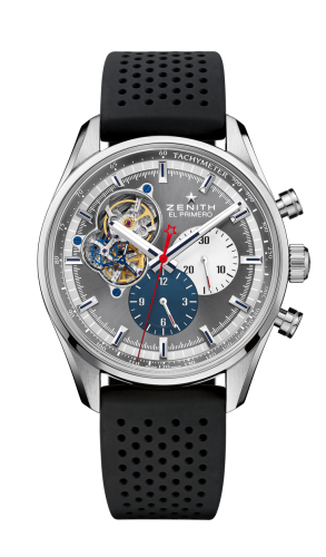 replica Zenith - 03.2040.4061/23.R576 El Primero Chronomaster Open Stainless Steel / Grey 1969 / Rubber