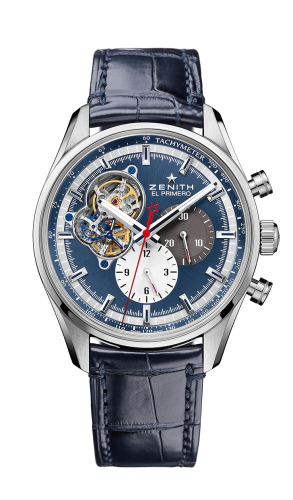 replica Zenith - 03.2040.4061/52.C700 El Primero Chronomaster Open Stainless Steel / Blue 1969 / Alligator