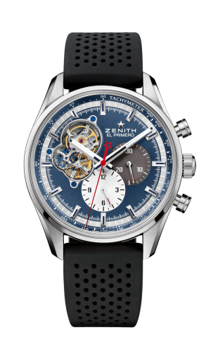 replica Zenith - 03.2040.4061/52.R576 El Primero Chronomaster Open Stainless Steel / Blue 1969 / Rubber