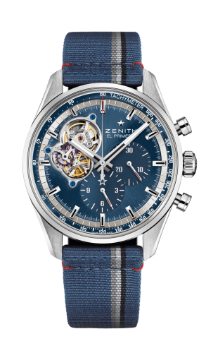 replica Zenith - 03.20416.4061/51.C802 El Primero Chronomaster Open Stainless Steel / Blue / Fabric