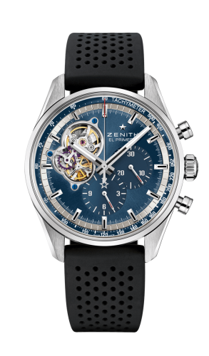 replica Zenith - 03.20416.4061/51.R576 El Primero Chronomaster Open Stainless Steel / Blue / Rubber