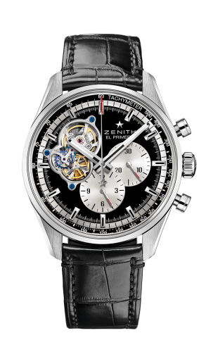 replica Zenith - 03.2042.4061/21.C496 El Primero Chronomaster Open Stainless Steel / Black / Alligator