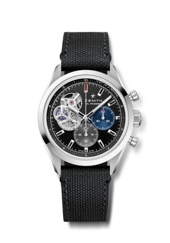 replica Zenith - 03.3300.3604/21.C822 Chronomaster Open Stainless Steel / Black / Rubber