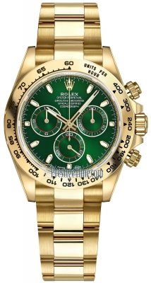 replica Rolex Cosmograph Daytona Yellow Gold Mens Watch 116508 Green Index Oyster