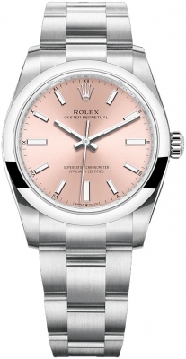 replica Rolex Oyster Perpetual 34mm Ladies Watch 124200 Pink