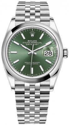 replica Rolex Datejust 36mm Stainless Steel Midsize Watch 126200 Mint Green Index Jubilee