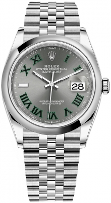 replica Rolex Datejust 36mm Stainless Steel Midsize Watch 126200 Slate Roman Jubilee