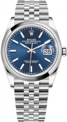 replica Rolex Datejust 36mm Stainless Steel Midsize Watch 126200 Blue Index Jubilee