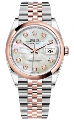 replica Rolex Datejust 36mm Stainless Steel and Rose Gold Ladies Watch 126201 MOP Diamond Jubilee