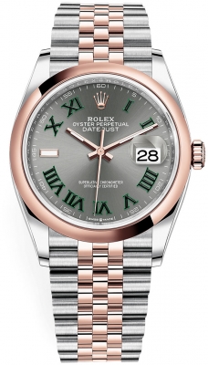 replica Rolex Datejust 36mm Stainless Steel and Rose Gold Ladies Watch 126201 Slate Roman Jubilee