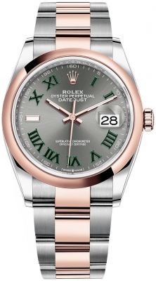 replica Rolex Datejust 36mm Stainless Steel and Rose Gold Ladies Watch 126201 Slate Roman Oyster