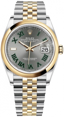 replica Rolex Datejust 36mm Stainless Steel and Yellow Gold Ladies Watch 126203 Slate Roman Jubilee