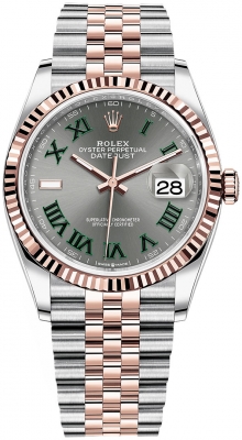 replica Rolex Datejust 36mm Stainless Steel and Rose Gold Ladies Watch 126231 Slate Roman Jubilee