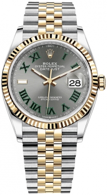 replica Rolex Datejust 36mm Stainless Steel and Yellow Gold Ladies Watch 126233 Slate Roman Jubilee