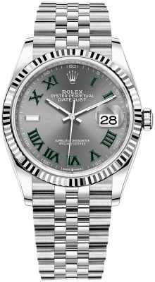 replica Rolex Datejust 36mm Stainless Steel Midsize Watch 126234 Slate Roman Jubilee