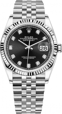 replica Rolex Datejust 36mm Stainless Steel Midsize Watch 126234 Black Diamond Jubilee