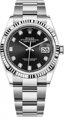 replica Rolex Datejust 36mm Stainless Steel Midsize Watch 126234 Black Diamond Oyster