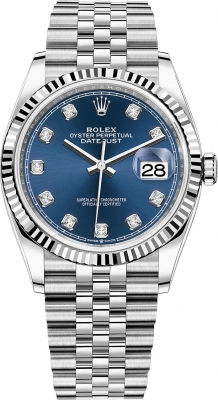 replica Rolex Datejust 36mm Stainless Steel Midsize Watch 126234 Blue Diamond Jubilee