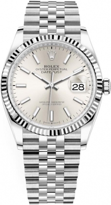 replica Rolex Datejust 36mm Stainless Steel Midsize Watch 126234 Silver Index Jubilee