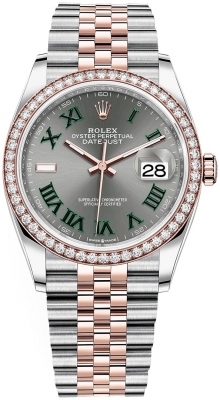 replica Rolex Datejust 36mm Stainless Steel and Rose Gold Ladies Watch 126281RBR Slate Roman Jubilee