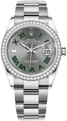 replica Rolex Datejust 36mm Stainless Steel Midsize Watch 126284rbr Slate Roman Oyster