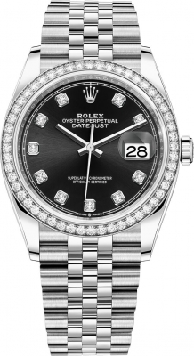 replica Rolex Datejust 36mm Stainless Steel Midsize Watch 126284rbr Black Diamond Jubilee