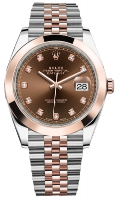 replica Rolex Datejust 41mm Steel and Everose Gold Mens Watch