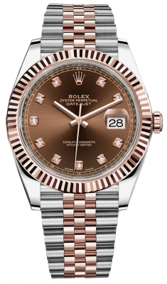 replica Rolex Datejust 41mm Steel and Everose Gold Mens Watch