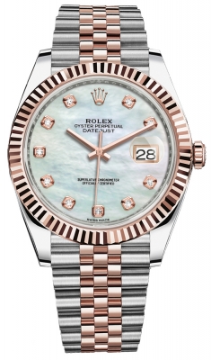 replica Rolex Datejust 41mm Steel and Everose Gold Mens Watch