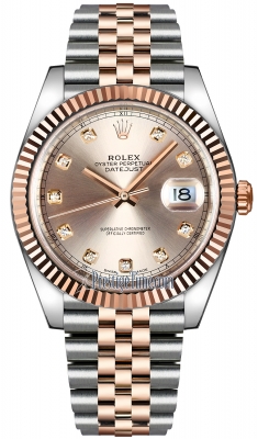 replica Rolex Datejust 41mm Steel and Everose Gold Mens Watch