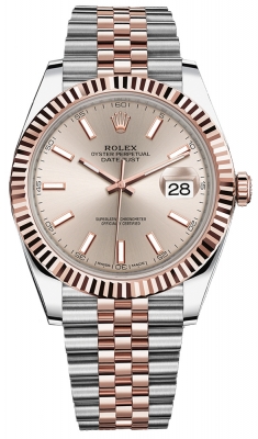 replica Rolex Datejust 41mm Steel and Everose Gold Mens Watch