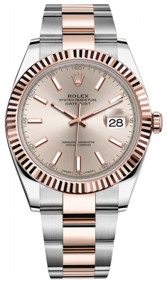 replica Rolex Datejust 41mm Steel and Everose Gold Mens Watch