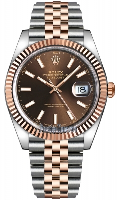 replica Rolex Datejust 41mm Steel and Everose Gold Mens Watch