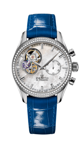 replica Zenith - 16.2150.4062/81.C754 El Primero Chronomaster Lady 38 Stainless Steel / Diamond / Mother of Pearl / Alligator