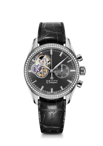 replica Zenith - 16.2150.4062/91.C760 El Primero Chronomaster Lady 38 Stainless Steel / Diamond / Slate / Alligator