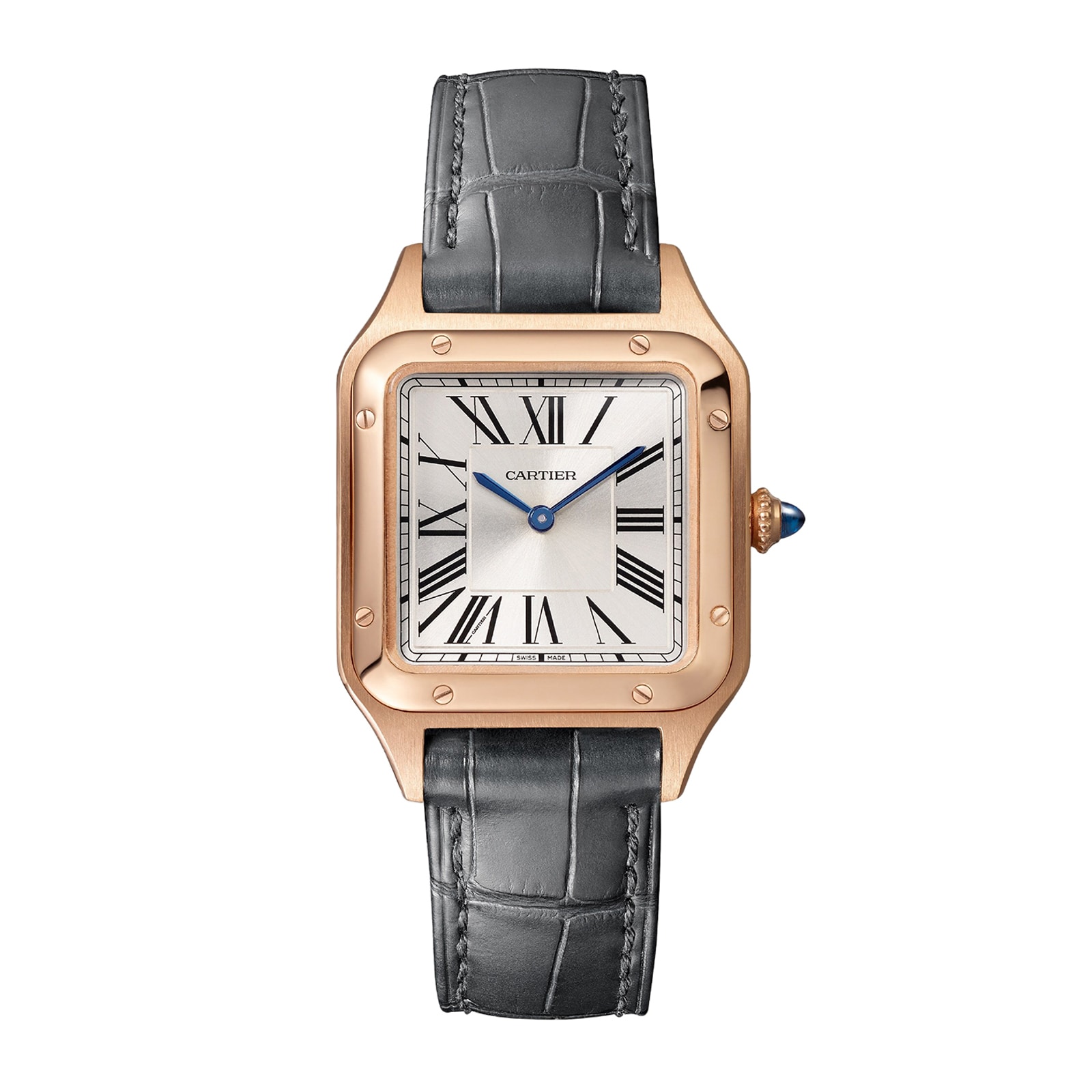 replica Cartier Santos-Dumont Watch Small Model Quartz Movement Rose Gold Leather WGSA0022