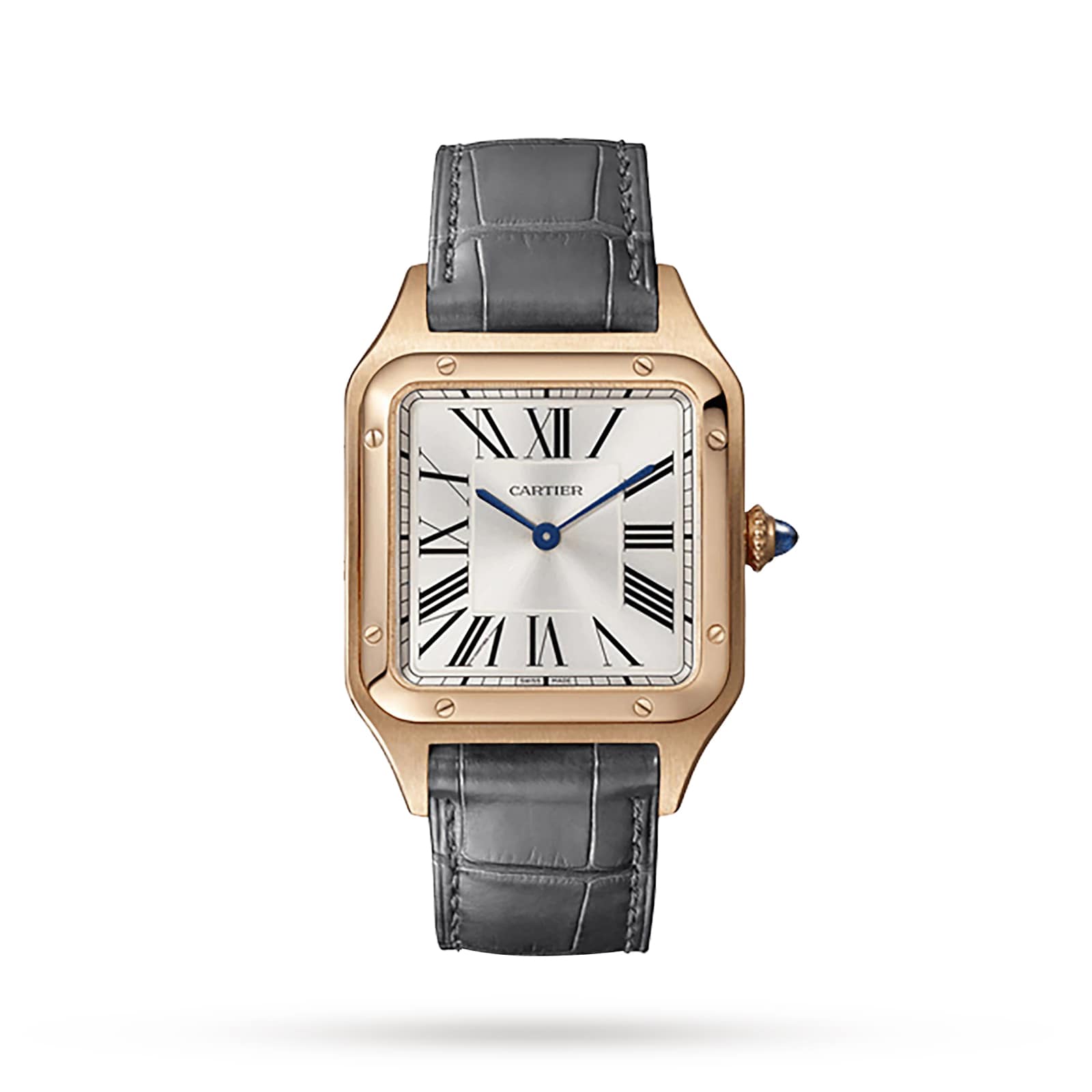 replica Cartier Santos-Dumont Watch Large Model Quartz Movement Rose Gold Leather WGSA0021