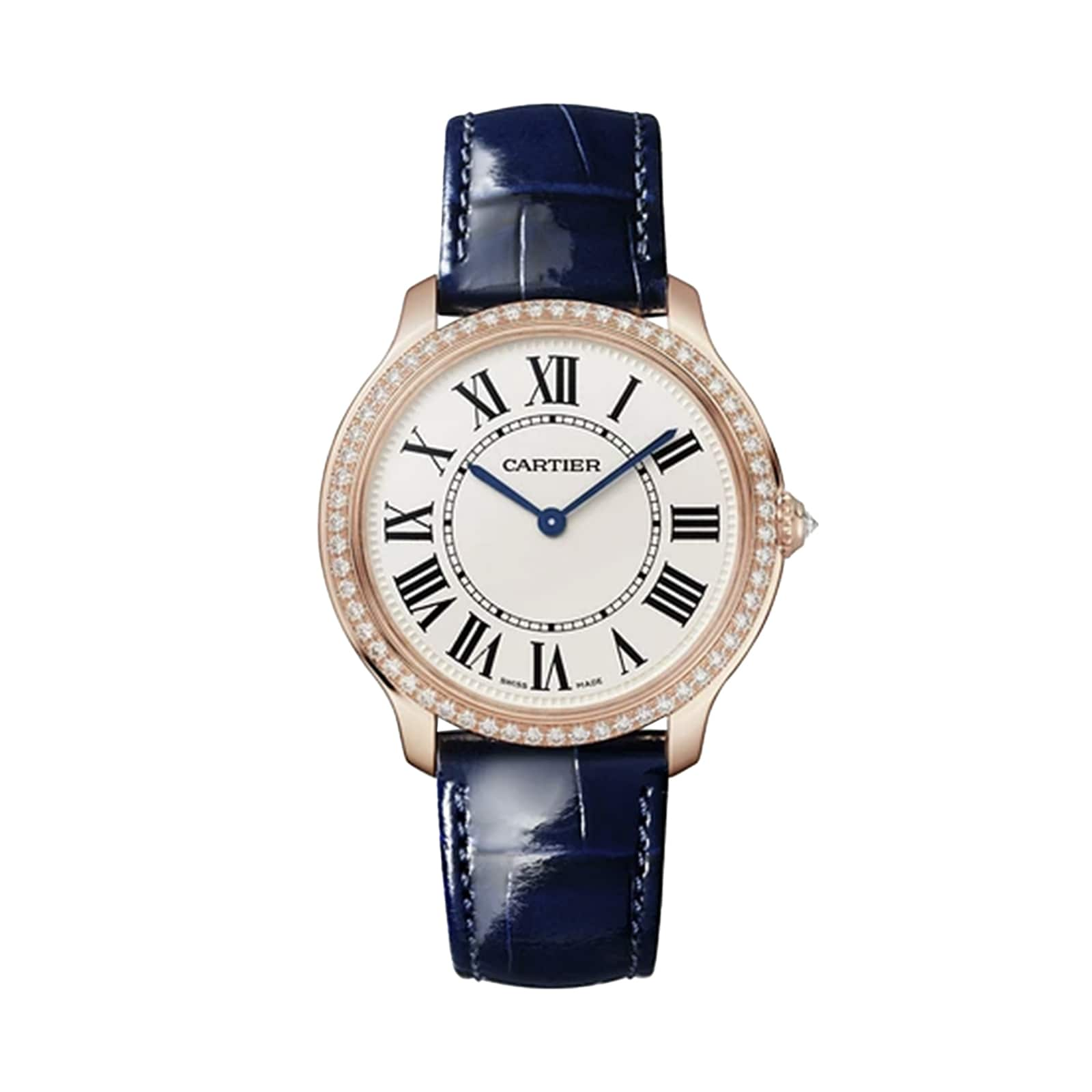 replica Cartier Ronde Louis Cartier Watch 36mm Quartz Movement Case and Beaded Crown in Rose Gold WJRN0010