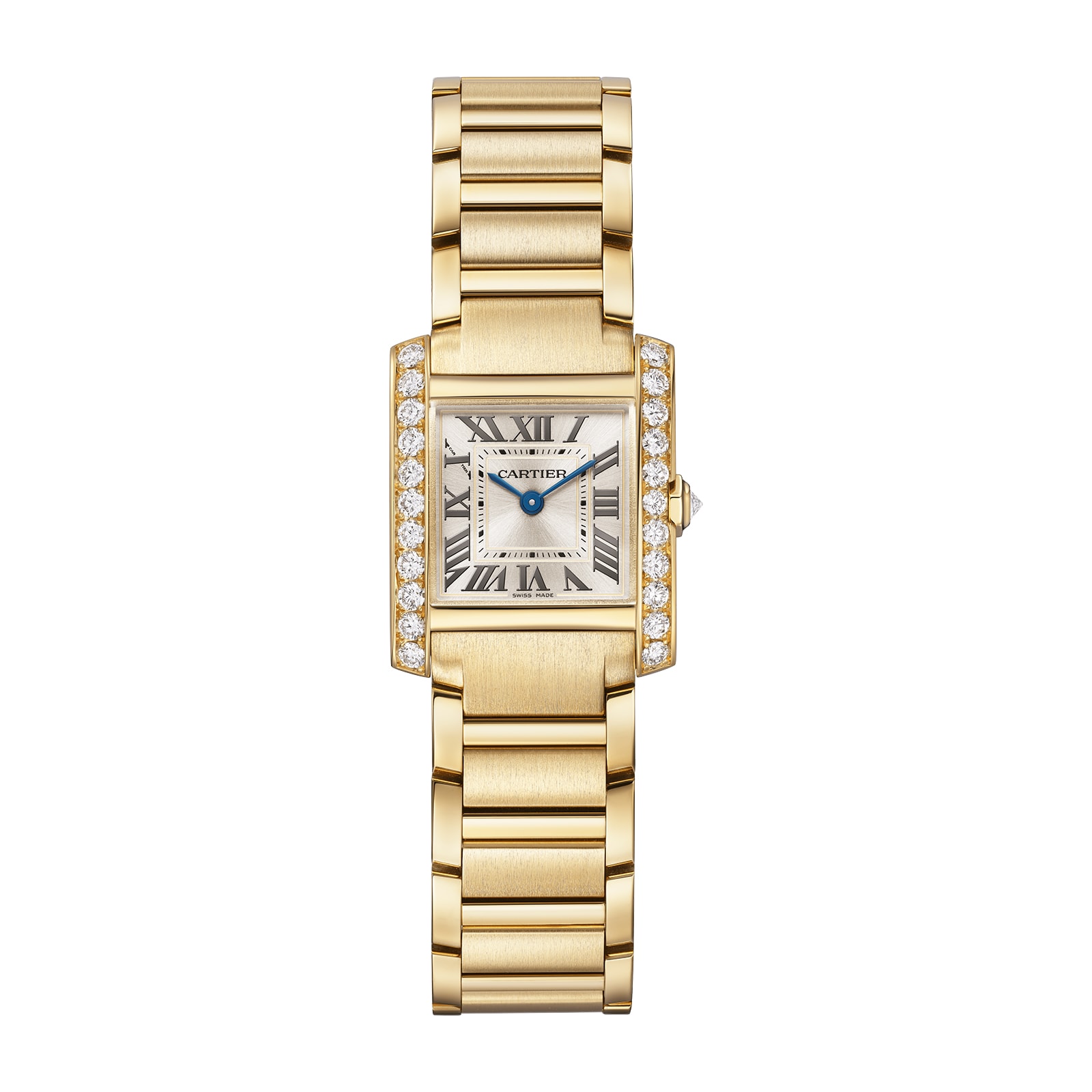 replica Cartier Tank Fran?aise Watch Small Model Quartz Movement Yellow Gold Diamonds WJTA0039