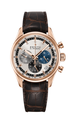 replica Zenith - 18.2150.400/69.C713 El Primero Chronomaster 38 Rose Gold / Silver / Alligator