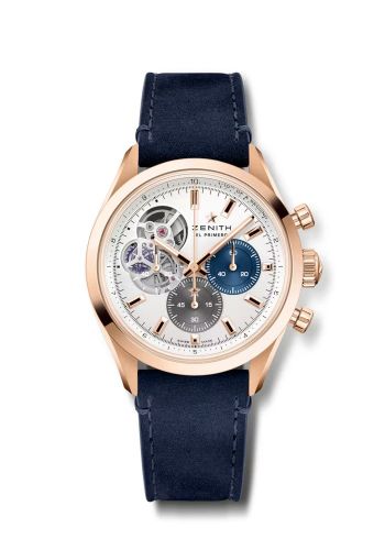 replica Zenith - 18.3300.3604/69.C922 Chronomaster Open Rose Gold / Silver / Calf