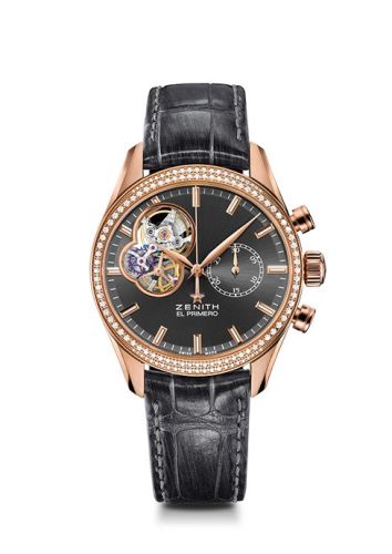 replica Zenith - 22.2150.4062/91.C752 El Primero Chronomaster Lady 38 Rose Gold / Slate / Alligator