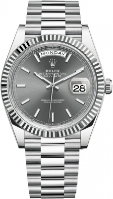 replica Rolex Day-Date 40mm Platinum Mens Watch 228236 Slate Index