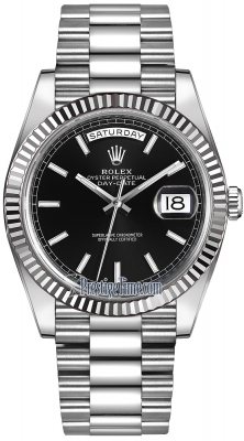 replica Rolex Day-Date 40mm White Gold Mens Watch 228239 Black Index