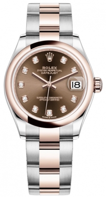 replica Rolex Datejust 31mm Stainless Steel and Rose Gold Ladies Watch