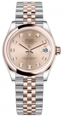 replica Rolex Datejust 31mm Stainless Steel and Rose Gold Ladies Watch