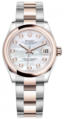 replica Rolex Datejust 31mm Stainless Steel and Rose Gold Ladies Watch