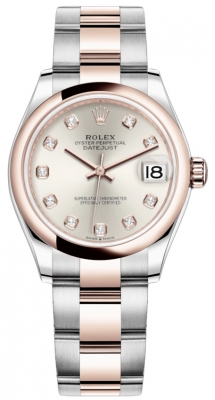 replica Rolex Datejust 31mm Stainless Steel and Rose Gold Ladies Watch